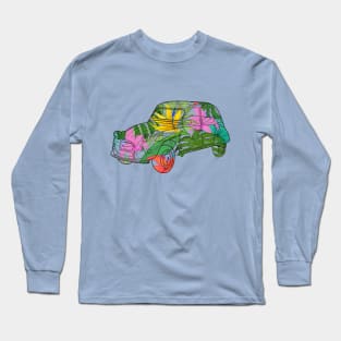 Floral Old Car Long Sleeve T-Shirt